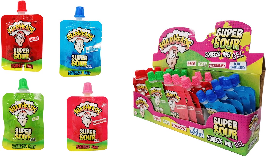 PreisPirat24 - Warheads Tongue Attack Gel Squeeze Candy 4/s (Kirsche,  Blaubeere, Erdbeere, Apfe