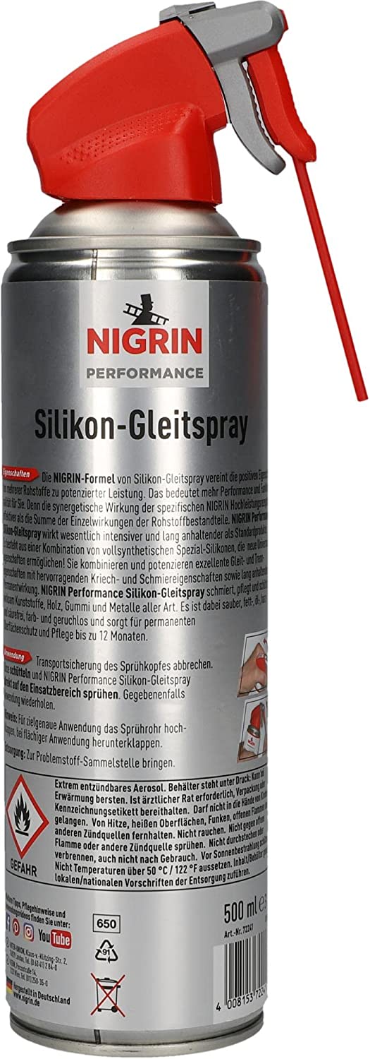 Preispirat24 Tankstellenbedarf Großhandel - Nigrin Performance  Silikon-Gleitspray kunststoffverträglich 500ml Spraydose mit