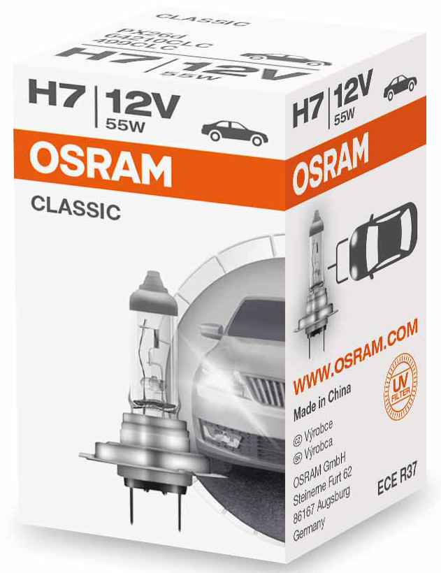 Preispirat24 Tankstellenbedarf Großhandel - Osram H7 12V - 55W CLASSIC  Halogen 64210CLC Leuchtmittel Abblendlicht/Fernlicht