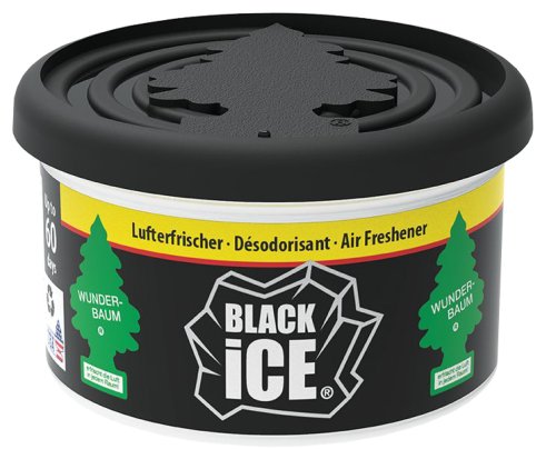 Preispirat24 Tankstellenbedarf Großhandel - Wunder-Baum Black Ice Fiber Can  Metall Duftdose(Scents)bis zu 60 Tage Ø=67x36mm